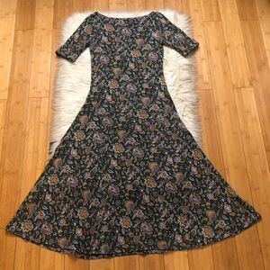 Lauren Ralph Lauren Paisley Print Jersey Multicolor Green A-line Midi Dress SP